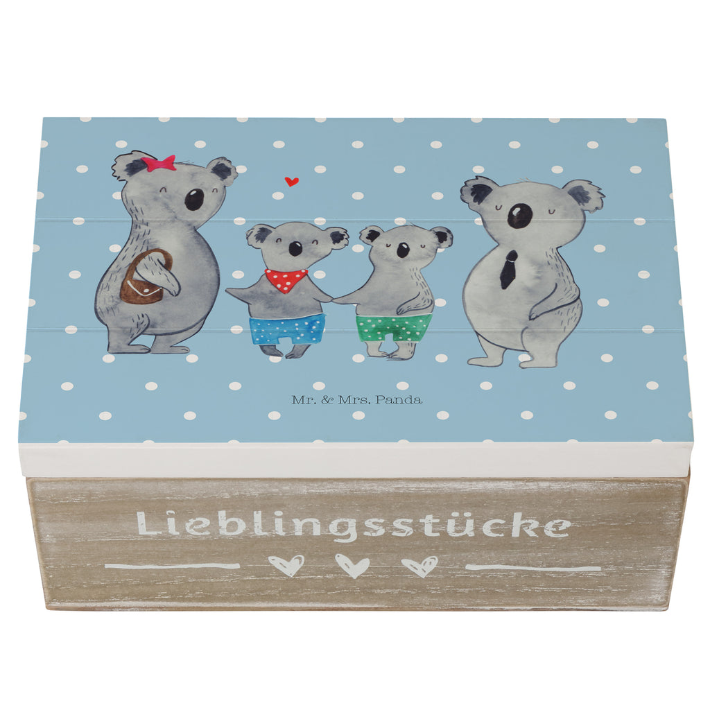 Holzkiste Koala Familie zwei Holzkiste, Kiste, Schatzkiste, Truhe, Schatulle, XXL, Erinnerungsbox, Erinnerungskiste, Dekokiste, Aufbewahrungsbox, Familie, Vatertag, Muttertag, Bruder, Schwester, Mama, Papa, Oma, Opa, Koala, Koalabär, beste Familie, Familienzeit, Familienleben, Koalafamilie, Lieblingsfamilie