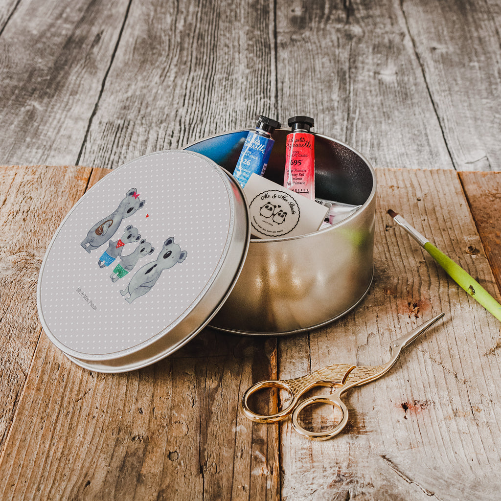 Blechdose rund Koala Familie zwei Metalldose, Keksdose, Dose, Vorratsdose, Geschenkbox, Familie, Vatertag, Muttertag, Bruder, Schwester, Mama, Papa, Oma, Opa, Koala, Koalabär, beste Familie, Familienzeit, Familienleben, Koalafamilie, Lieblingsfamilie