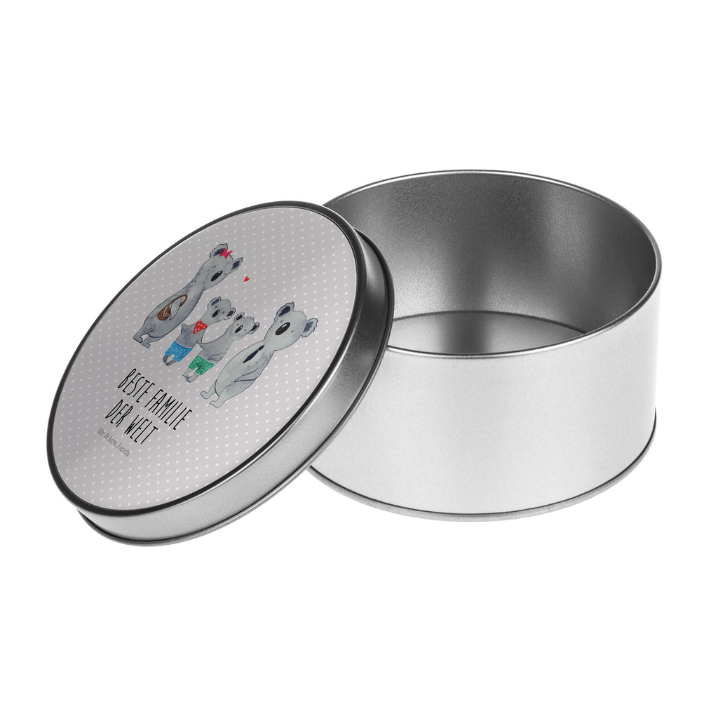 Blechdose rund Koala Familie zwei Metalldose, Keksdose, Dose, Vorratsdose, Geschenkbox, Familie, Vatertag, Muttertag, Bruder, Schwester, Mama, Papa, Oma, Opa, Koala, Koalabär, beste Familie, Familienzeit, Familienleben, Koalafamilie, Lieblingsfamilie