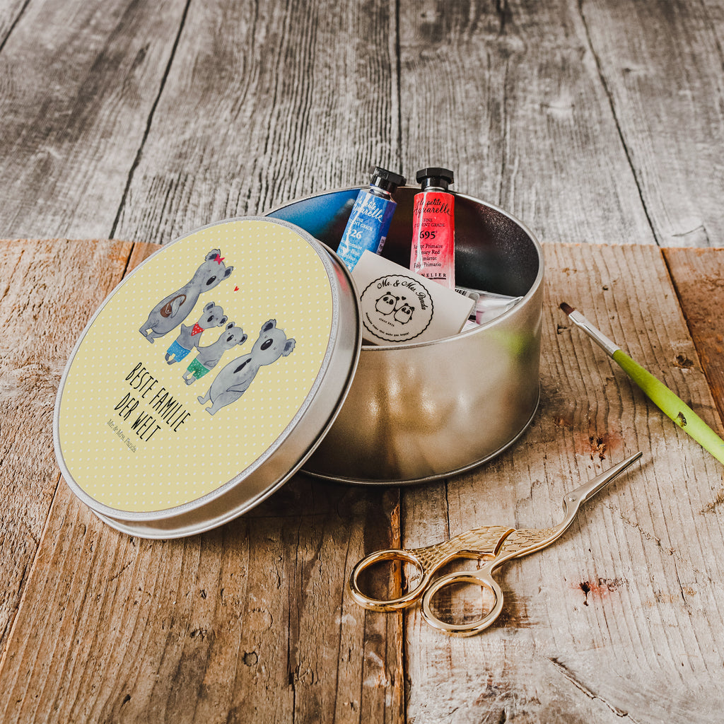 Blechdose rund Koala Familie zwei Metalldose, Keksdose, Dose, Vorratsdose, Geschenkbox, Familie, Vatertag, Muttertag, Bruder, Schwester, Mama, Papa, Oma, Opa, Koala, Koalabär, beste Familie, Familienzeit, Familienleben, Koalafamilie, Lieblingsfamilie