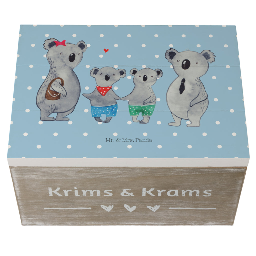 Holzkiste Koala Familie zwei Holzkiste, Kiste, Schatzkiste, Truhe, Schatulle, XXL, Erinnerungsbox, Erinnerungskiste, Dekokiste, Aufbewahrungsbox, Familie, Vatertag, Muttertag, Bruder, Schwester, Mama, Papa, Oma, Opa, Koala, Koalabär, beste Familie, Familienzeit, Familienleben, Koalafamilie, Lieblingsfamilie