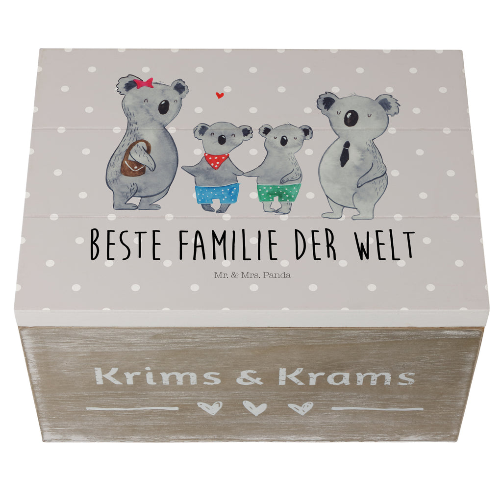 Holzkiste Koala Familie zwei Holzkiste, Kiste, Schatzkiste, Truhe, Schatulle, XXL, Erinnerungsbox, Erinnerungskiste, Dekokiste, Aufbewahrungsbox, Familie, Vatertag, Muttertag, Bruder, Schwester, Mama, Papa, Oma, Opa, Koala, Koalabär, beste Familie, Familienzeit, Familienleben, Koalafamilie, Lieblingsfamilie