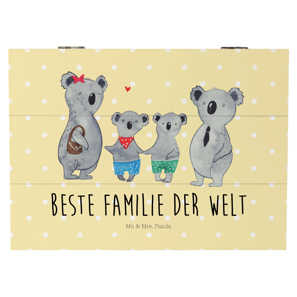Holzkiste Koala Familie zwei Holzkiste, Kiste, Schatzkiste, Truhe, Schatulle, XXL, Erinnerungsbox, Erinnerungskiste, Dekokiste, Aufbewahrungsbox, Familie, Vatertag, Muttertag, Bruder, Schwester, Mama, Papa, Oma, Opa, Koala, Koalabär, beste Familie, Familienzeit, Familienleben, Koalafamilie, Lieblingsfamilie
