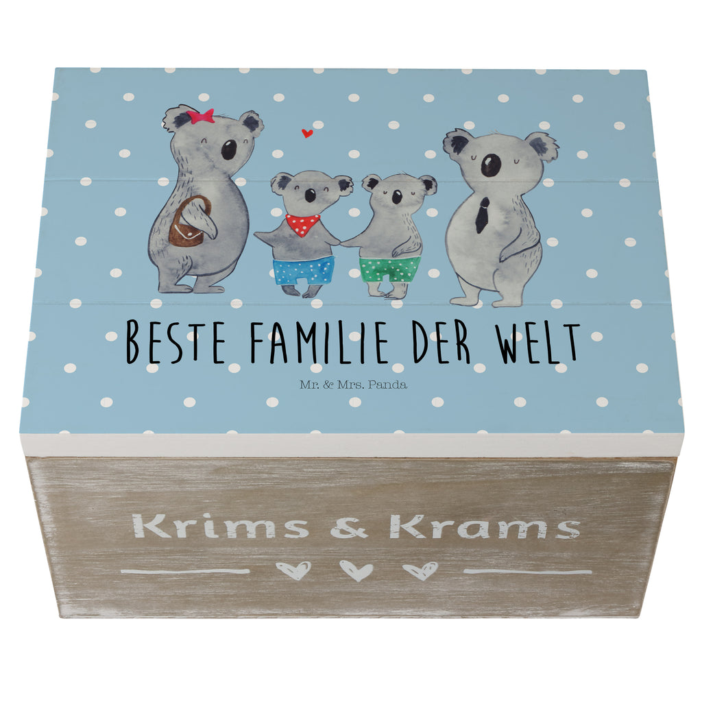 Holzkiste Koala Familie zwei Holzkiste, Kiste, Schatzkiste, Truhe, Schatulle, XXL, Erinnerungsbox, Erinnerungskiste, Dekokiste, Aufbewahrungsbox, Familie, Vatertag, Muttertag, Bruder, Schwester, Mama, Papa, Oma, Opa, Koala, Koalabär, beste Familie, Familienzeit, Familienleben, Koalafamilie, Lieblingsfamilie