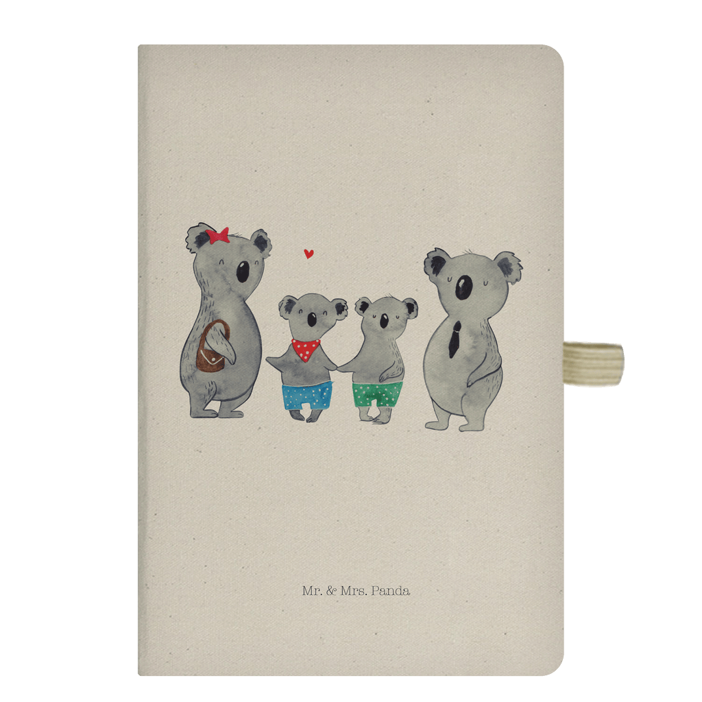 DIN A5 Baumwoll Notizbuch Koala Familie zwei Notizen, Eintragebuch, Tagebuch, Notizblock, Adressbuch, Journal, Kladde, Skizzenbuch, Notizheft, Schreibbuch, Schreibheft, Familie, Vatertag, Muttertag, Bruder, Schwester, Mama, Papa, Oma, Opa, Koala, Koalabär, beste Familie, Familienzeit, Familienleben, Koalafamilie, Lieblingsfamilie