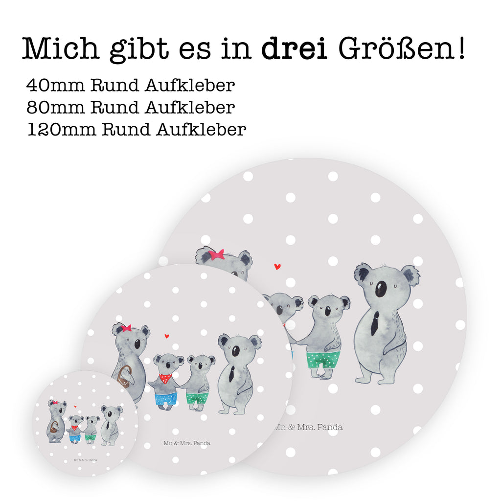 40mm Rund Aufkleber Koala Familie zwei Sticker, Aufkleber, Etikett, Familie, Vatertag, Muttertag, Bruder, Schwester, Mama, Papa, Oma, Opa, Koala, Koalabär, beste Familie, Familienzeit, Familienleben, Koalafamilie, Lieblingsfamilie