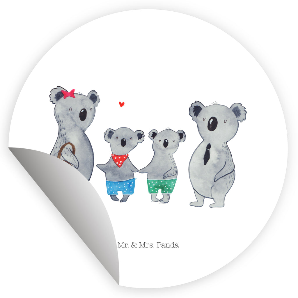 40mm Rund Aufkleber Koala Familie zwei Sticker, Aufkleber, Etikett, Familie, Vatertag, Muttertag, Bruder, Schwester, Mama, Papa, Oma, Opa, Koala, Koalabär, beste Familie, Familienzeit, Familienleben, Koalafamilie, Lieblingsfamilie