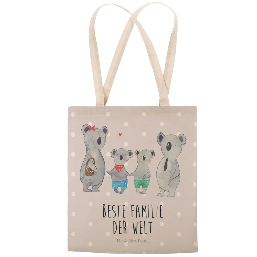Einkaufstasche Koala Familie zwei Tragetasche, Tasche, Beutel, Stofftasche, Baumwolltasche, Umhängetasche, Shopper, Familie, Vatertag, Muttertag, Bruder, Schwester, Mama, Papa, Oma, Opa, Koala, Koalabär, beste Familie, Familienzeit, Familienleben, Koalafamilie, Lieblingsfamilie