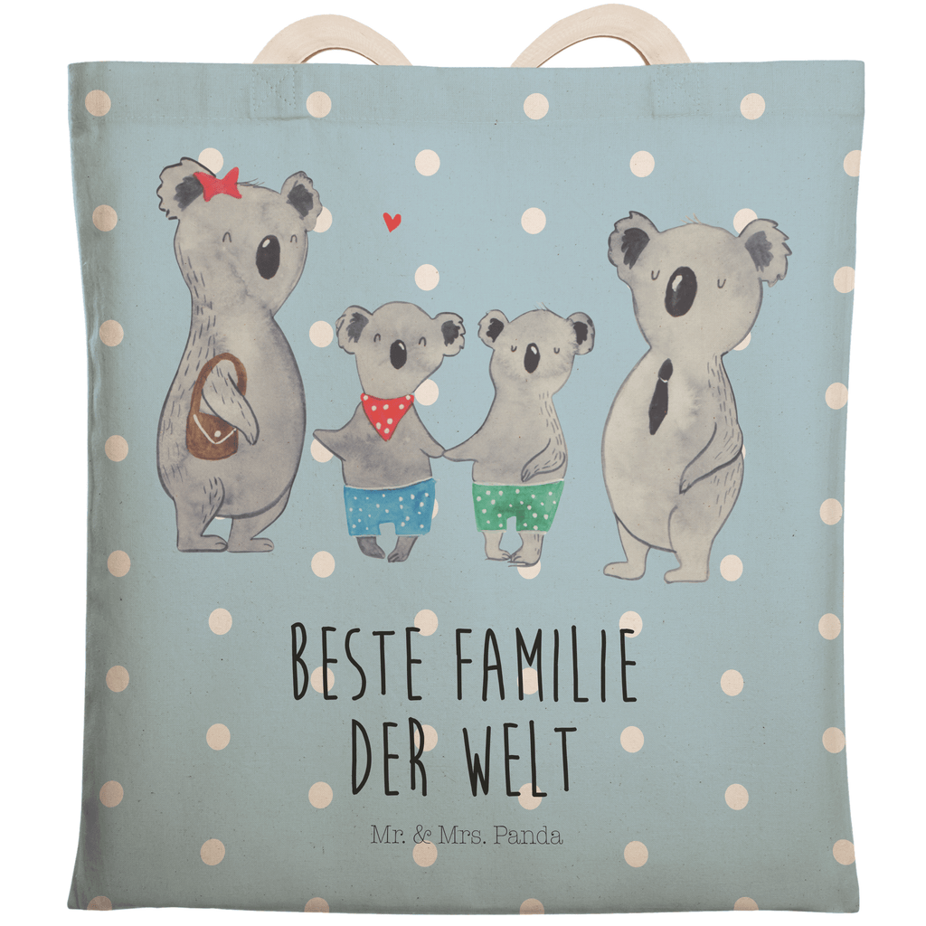 Einkaufstasche Koala Familie zwei Tragetasche, Tasche, Beutel, Stofftasche, Baumwolltasche, Umhängetasche, Shopper, Familie, Vatertag, Muttertag, Bruder, Schwester, Mama, Papa, Oma, Opa, Koala, Koalabär, beste Familie, Familienzeit, Familienleben, Koalafamilie, Lieblingsfamilie