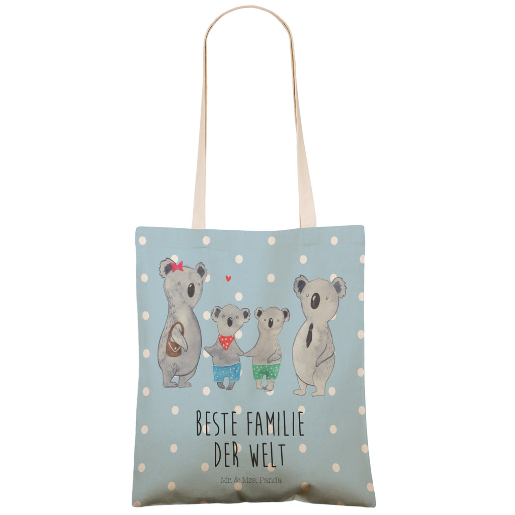 Einkaufstasche Koala Familie zwei Tragetasche, Tasche, Beutel, Stofftasche, Baumwolltasche, Umhängetasche, Shopper, Familie, Vatertag, Muttertag, Bruder, Schwester, Mama, Papa, Oma, Opa, Koala, Koalabär, beste Familie, Familienzeit, Familienleben, Koalafamilie, Lieblingsfamilie