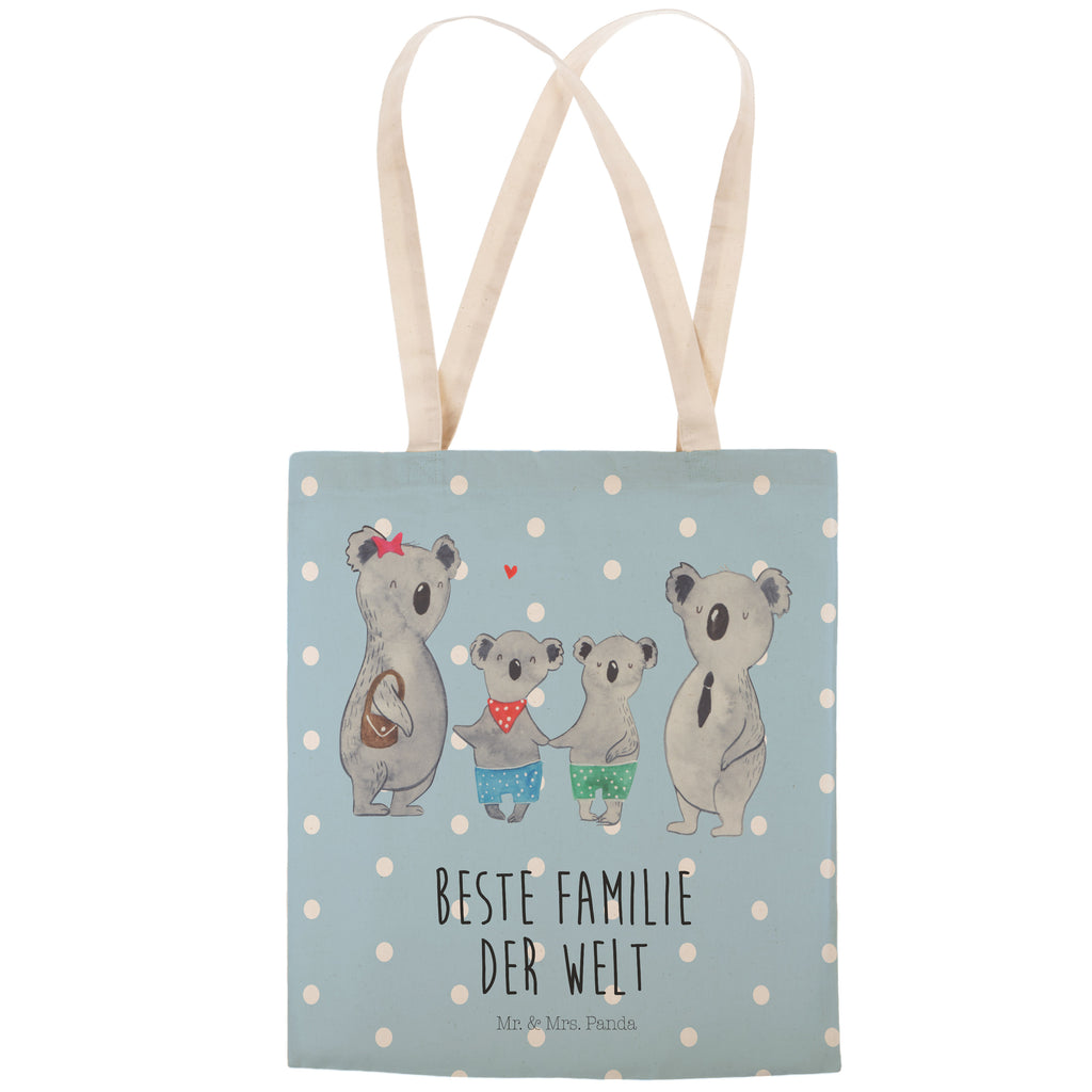 Einkaufstasche Koala Familie zwei Tragetasche, Tasche, Beutel, Stofftasche, Baumwolltasche, Umhängetasche, Shopper, Familie, Vatertag, Muttertag, Bruder, Schwester, Mama, Papa, Oma, Opa, Koala, Koalabär, beste Familie, Familienzeit, Familienleben, Koalafamilie, Lieblingsfamilie
