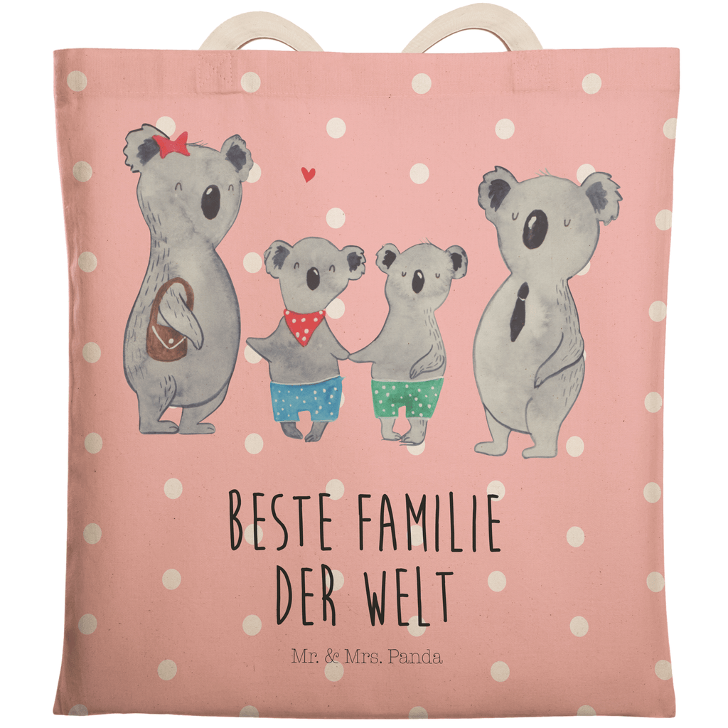 Einkaufstasche Koala Familie zwei Tragetasche, Tasche, Beutel, Stofftasche, Baumwolltasche, Umhängetasche, Shopper, Familie, Vatertag, Muttertag, Bruder, Schwester, Mama, Papa, Oma, Opa, Koala, Koalabär, beste Familie, Familienzeit, Familienleben, Koalafamilie, Lieblingsfamilie