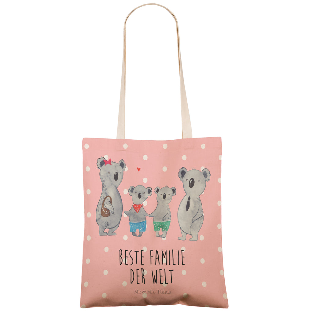 Einkaufstasche Koala Familie zwei Tragetasche, Tasche, Beutel, Stofftasche, Baumwolltasche, Umhängetasche, Shopper, Familie, Vatertag, Muttertag, Bruder, Schwester, Mama, Papa, Oma, Opa, Koala, Koalabär, beste Familie, Familienzeit, Familienleben, Koalafamilie, Lieblingsfamilie