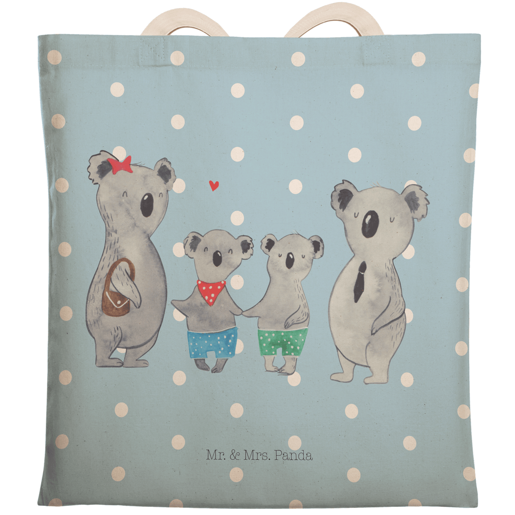 Einkaufstasche Koala Familie zwei Tragetasche, Tasche, Beutel, Stofftasche, Baumwolltasche, Umhängetasche, Shopper, Familie, Vatertag, Muttertag, Bruder, Schwester, Mama, Papa, Oma, Opa, Koala, Koalabär, beste Familie, Familienzeit, Familienleben, Koalafamilie, Lieblingsfamilie