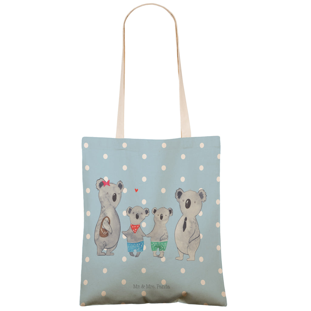 Einkaufstasche Koala Familie zwei Tragetasche, Tasche, Beutel, Stofftasche, Baumwolltasche, Umhängetasche, Shopper, Familie, Vatertag, Muttertag, Bruder, Schwester, Mama, Papa, Oma, Opa, Koala, Koalabär, beste Familie, Familienzeit, Familienleben, Koalafamilie, Lieblingsfamilie