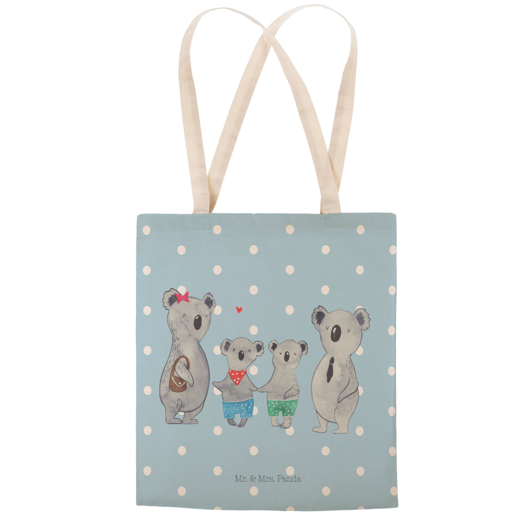 Einkaufstasche Koala Familie zwei Tragetasche, Tasche, Beutel, Stofftasche, Baumwolltasche, Umhängetasche, Shopper, Familie, Vatertag, Muttertag, Bruder, Schwester, Mama, Papa, Oma, Opa, Koala, Koalabär, beste Familie, Familienzeit, Familienleben, Koalafamilie, Lieblingsfamilie