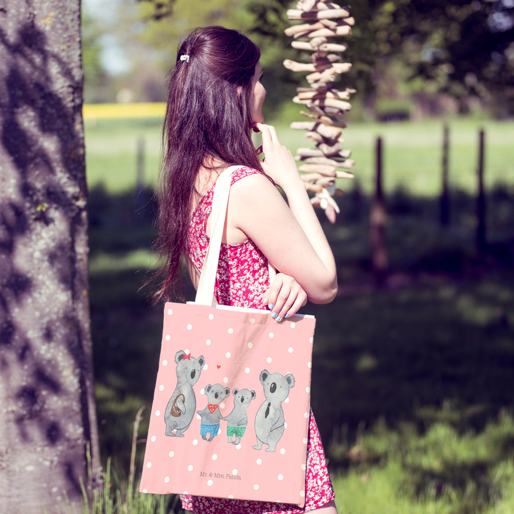 Einkaufstasche Koala Familie zwei Tragetasche, Tasche, Beutel, Stofftasche, Baumwolltasche, Umhängetasche, Shopper, Familie, Vatertag, Muttertag, Bruder, Schwester, Mama, Papa, Oma, Opa, Koala, Koalabär, beste Familie, Familienzeit, Familienleben, Koalafamilie, Lieblingsfamilie