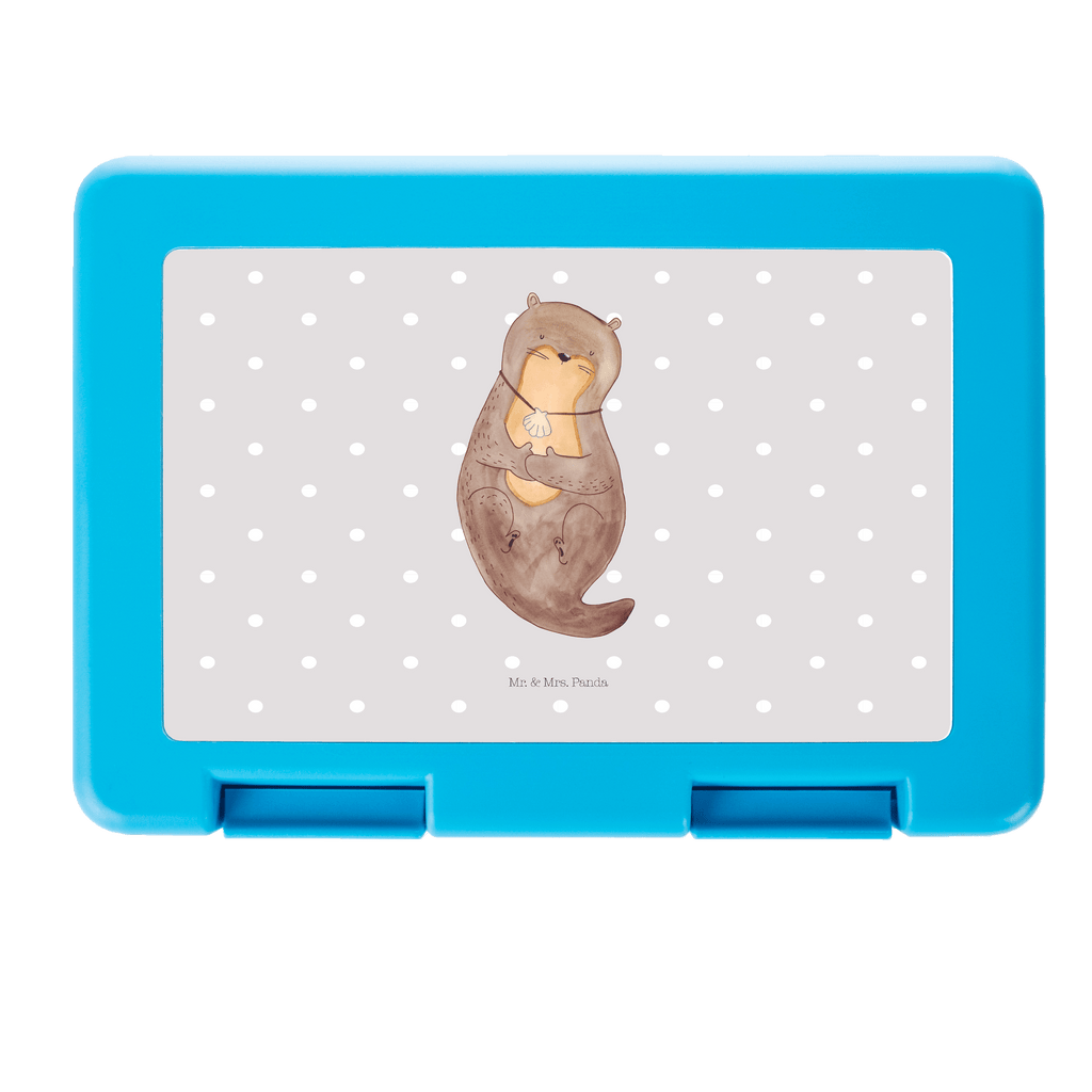 Brotdose Otter mit Muschelmedaillon Brotbox, Snackbox, Lunch box, Butterbrotdose, Brotzeitbox, Otter, Fischotter, Seeotter, Otterliebe, grübeln, träumen, Motivation, Tagträumen, Büro