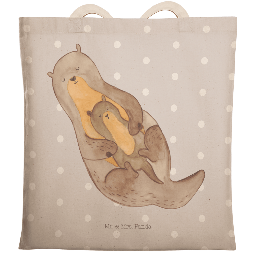 Einkaufstasche Otter mit Kind Tragetasche, Tasche, Beutel, Stofftasche, Baumwolltasche, Umhängetasche, Shopper, Otter, Fischotter, Seeotter, Otter Seeotter See Otter