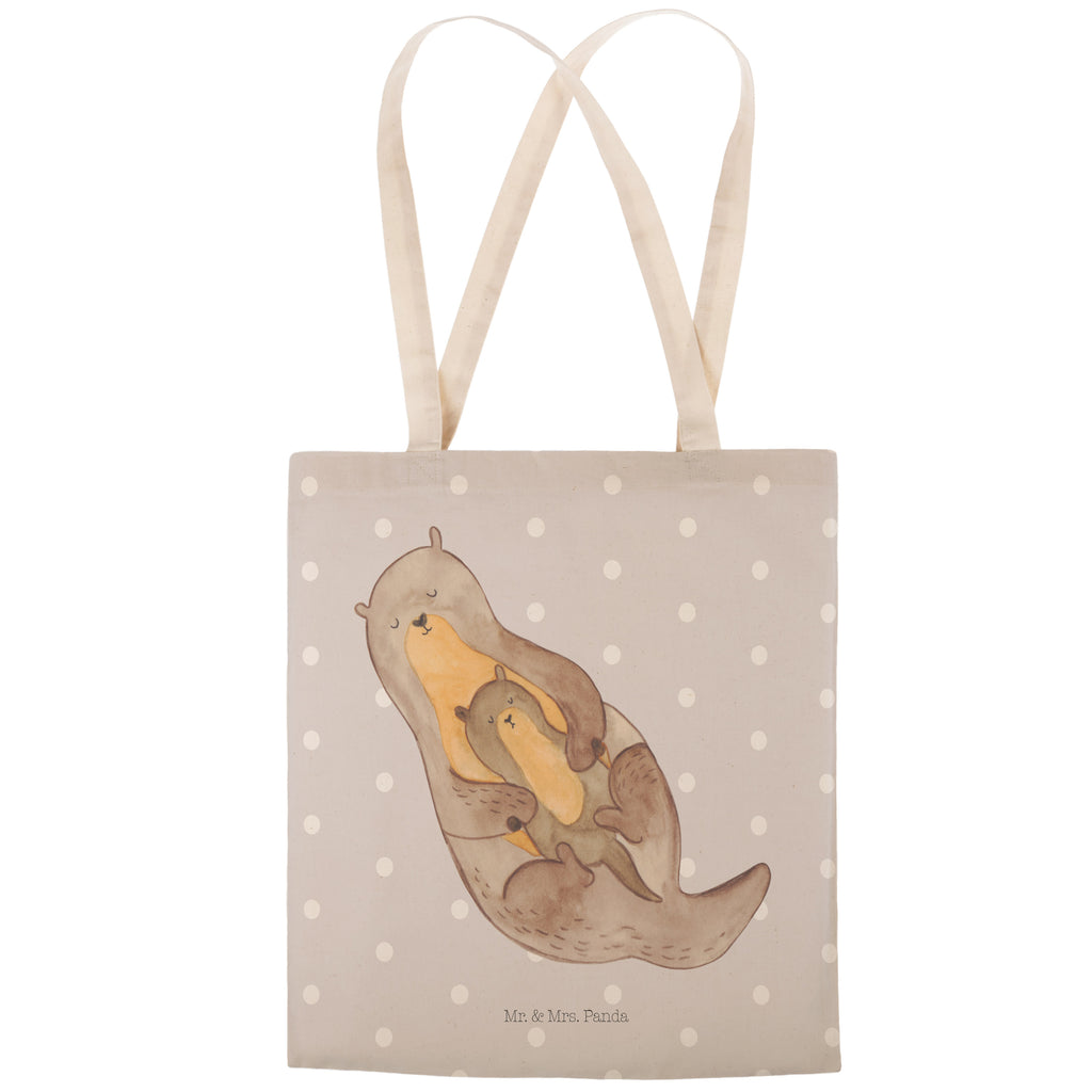 Einkaufstasche Otter mit Kind Tragetasche, Tasche, Beutel, Stofftasche, Baumwolltasche, Umhängetasche, Shopper, Otter, Fischotter, Seeotter, Otter Seeotter See Otter
