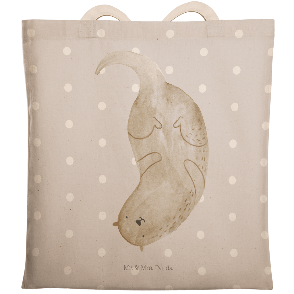 Einkaufstasche Otter kopfüber Tragetasche, Tasche, Beutel, Stofftasche, Baumwolltasche, Umhängetasche, Shopper, Otter, Fischotter, Seeotter, Otter Seeotter See Otter