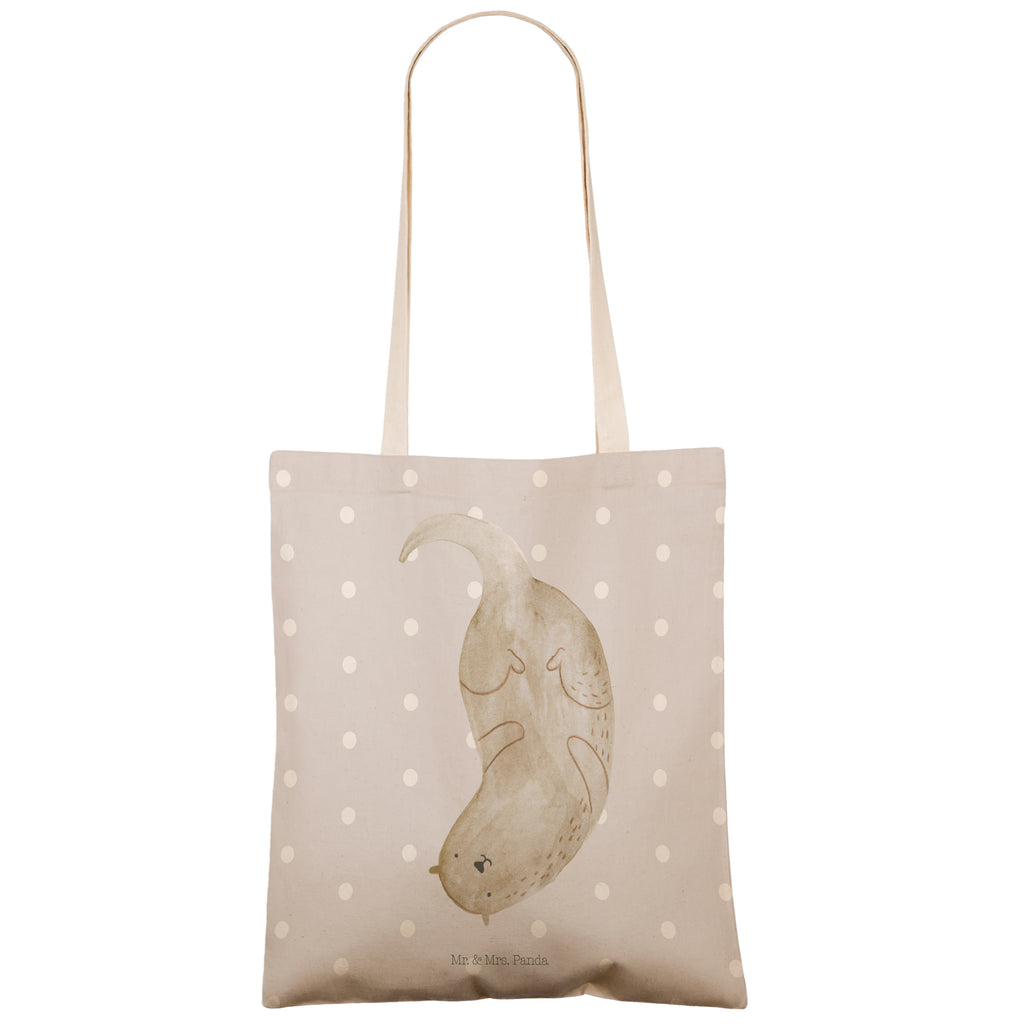 Einkaufstasche Otter kopfüber Tragetasche, Tasche, Beutel, Stofftasche, Baumwolltasche, Umhängetasche, Shopper, Otter, Fischotter, Seeotter, Otter Seeotter See Otter