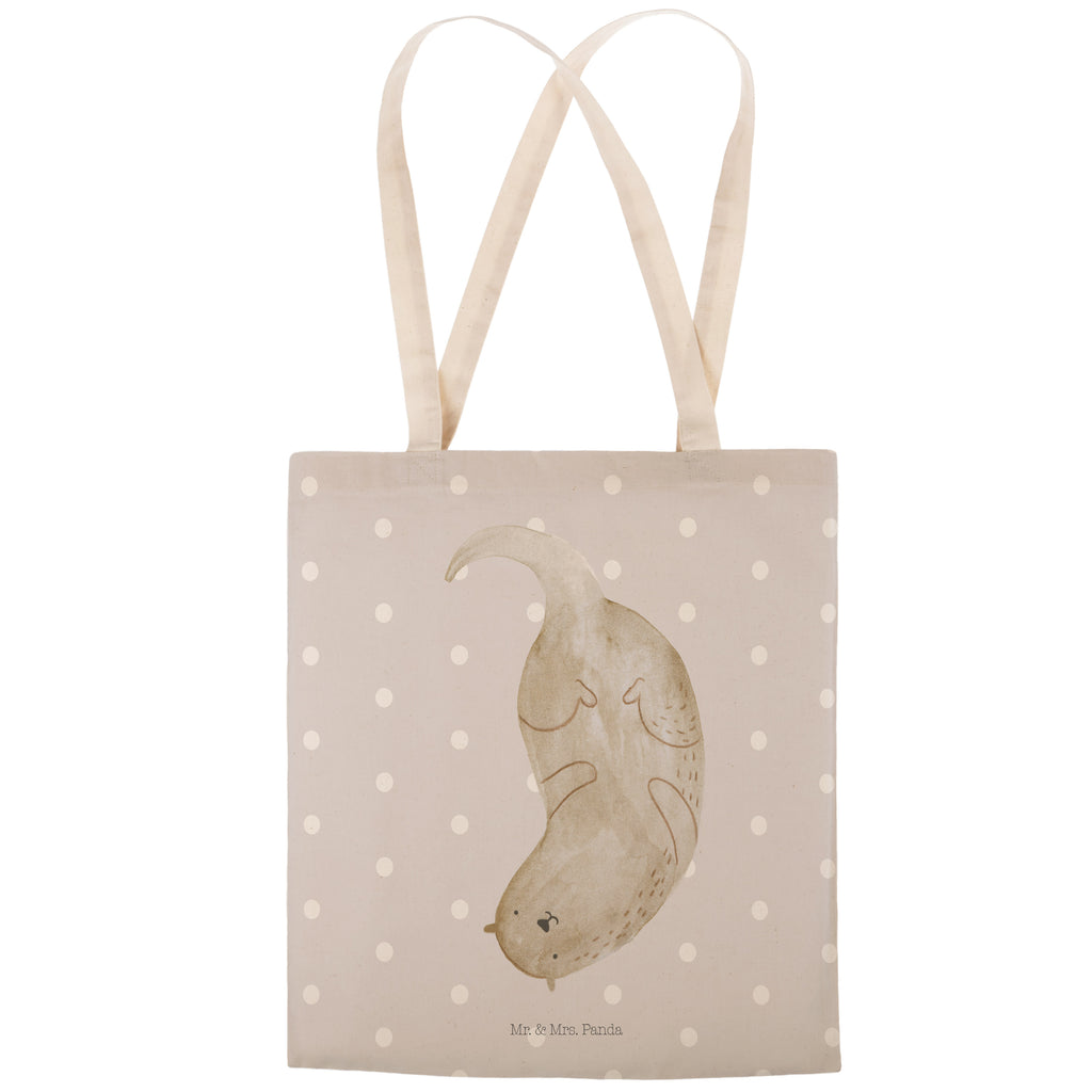 Einkaufstasche Otter kopfüber Tragetasche, Tasche, Beutel, Stofftasche, Baumwolltasche, Umhängetasche, Shopper, Otter, Fischotter, Seeotter, Otter Seeotter See Otter