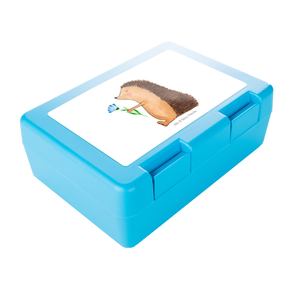 Brotdose Igel mit Blume Brotbox, Snackbox, Lunch box, Butterbrotdose, Brotzeitbox, Tiermotive, Gute Laune, lustige Sprüche, Tiere, Igel, Gute Besserung, Genesungswünsche, Krankheit, Krankenhaus, krank, Besuch