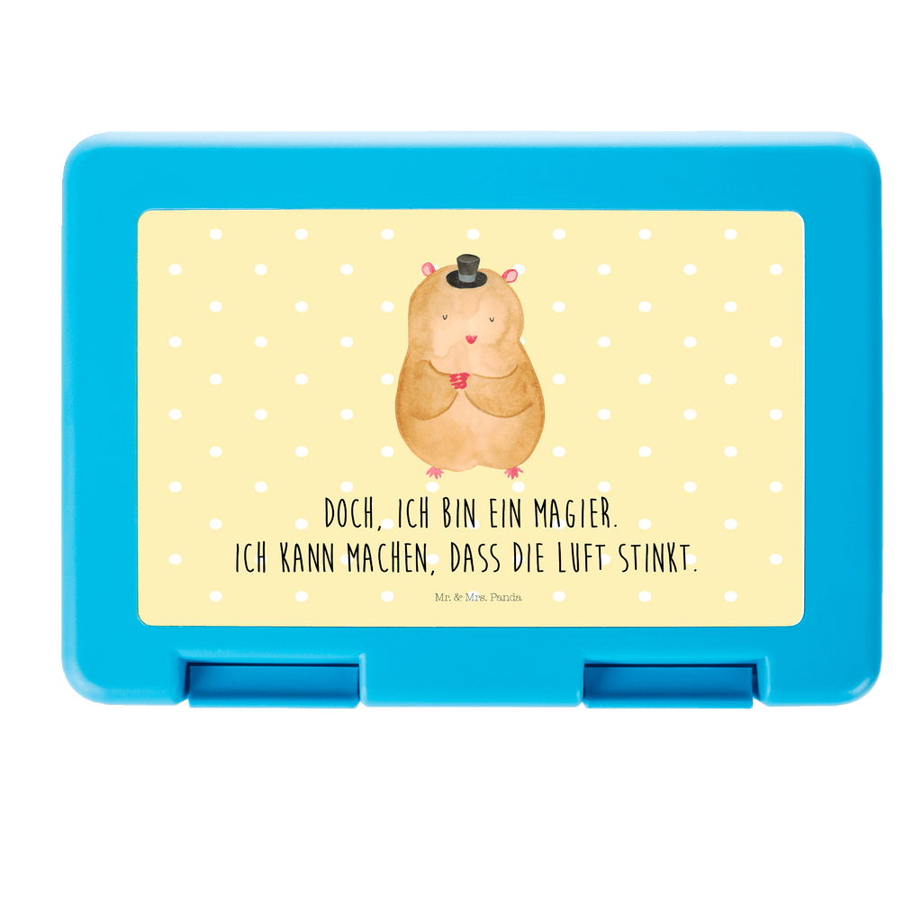 Brotdose Hamster mit Hut Brotbox, Snackbox, Lunch box, Butterbrotdose, Brotzeitbox, Tiermotive, Gute Laune, lustige Sprüche, Tiere, Hamster, Hut, Magier, Zylinder, Zwerghamster, Zauberer, Houdini