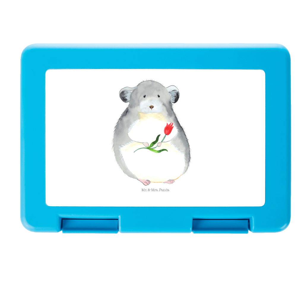 Brotdose Chinchilla mit Blume Brotbox, Snackbox, Lunch box, Butterbrotdose, Brotzeitbox, Tiermotive, Gute Laune, lustige Sprüche, Tiere, Chinchilla, Chinchillas, Liebeskummer, Kummer, Depressionen, traurig sein, Chaos, Glücklichsein, Büro, Büroalltag
