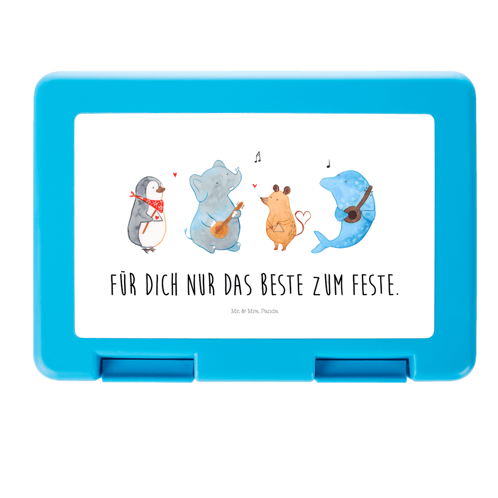 Brotdose Big Band Brotbox, Snackbox, Lunch box, Butterbrotdose, Brotzeitbox, Tiermotive, Gute Laune, lustige Sprüche, Tiere, Hund, Pinguin, Maus, Elefant, Delfin, Gitarre, Band, Triangel, Musikanten, Musik