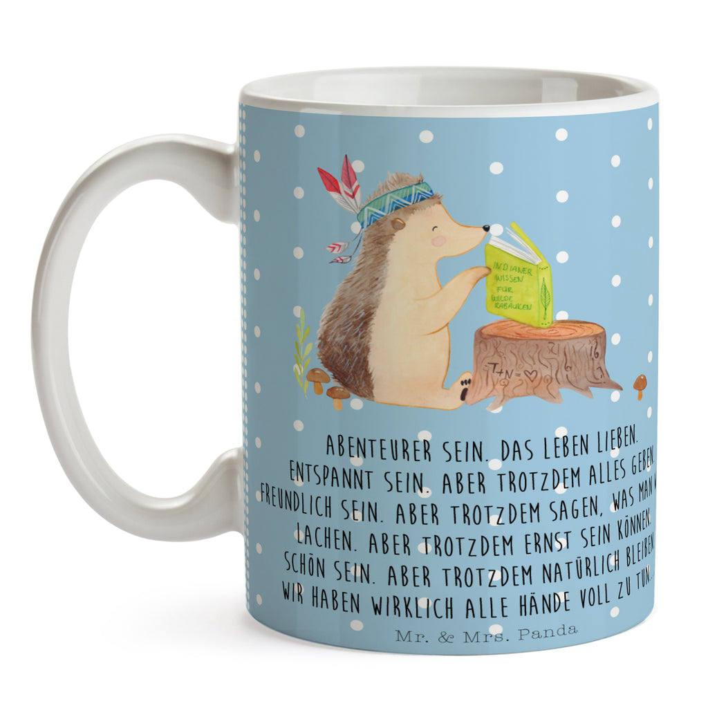 Tasse Igel Indianer Igel, Indianer, Abenteuer, Lagerfeuer, Camping Becher, Kaffeetasse, Kaffeebecher, Tee, Frühstück, Büro  Waldtiere, Tiere