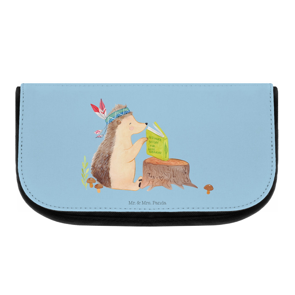 Kosmetiktasche Igel Indianer Kosmetikbeutel, Kulturtasche, Kulturbeutel, Schminktasche, Make-Up Tasche, Waldtiere, Tiere, Igel, Indianer, Abenteuer, Lagerfeuer, Camping