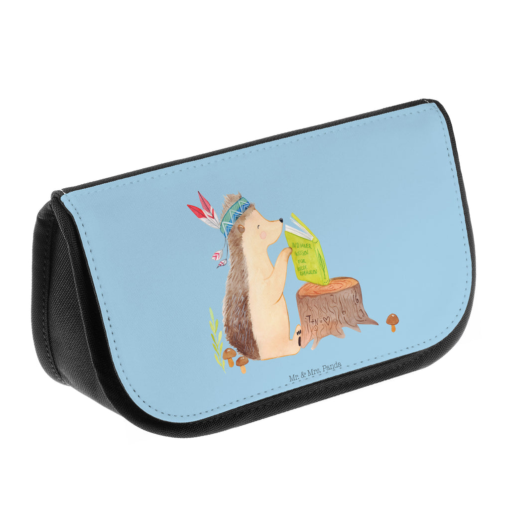 Kosmetiktasche Igel Indianer Kosmetikbeutel, Kulturtasche, Kulturbeutel, Schminktasche, Make-Up Tasche, Waldtiere, Tiere, Igel, Indianer, Abenteuer, Lagerfeuer, Camping