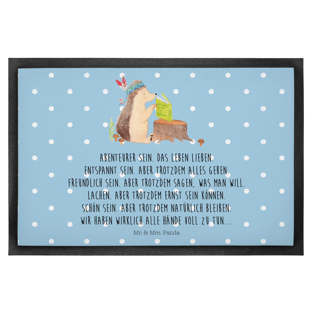 Fußmatte Igel Indianer Igel, Indianer, Abenteuer, Lagerfeuer, Camping Türvorleger, Schmutzmatte, Fußabtreter, Matte, Schmutzfänger, Fußabstreifer, Schmutzfangmatte, Türmatte, Motivfußmatte,  Haustürmatte, Vorleger  Waldtiere, Tiere