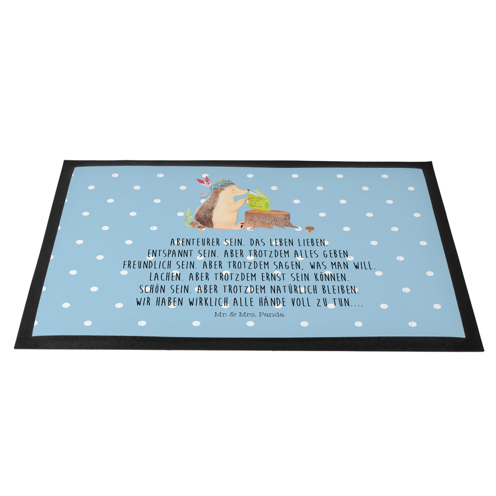 Fußmatte Igel Indianer Igel, Indianer, Abenteuer, Lagerfeuer, Camping Türvorleger, Schmutzmatte, Fußabtreter, Matte, Schmutzfänger, Fußabstreifer, Schmutzfangmatte, Türmatte, Motivfußmatte,  Haustürmatte, Vorleger  Waldtiere, Tiere