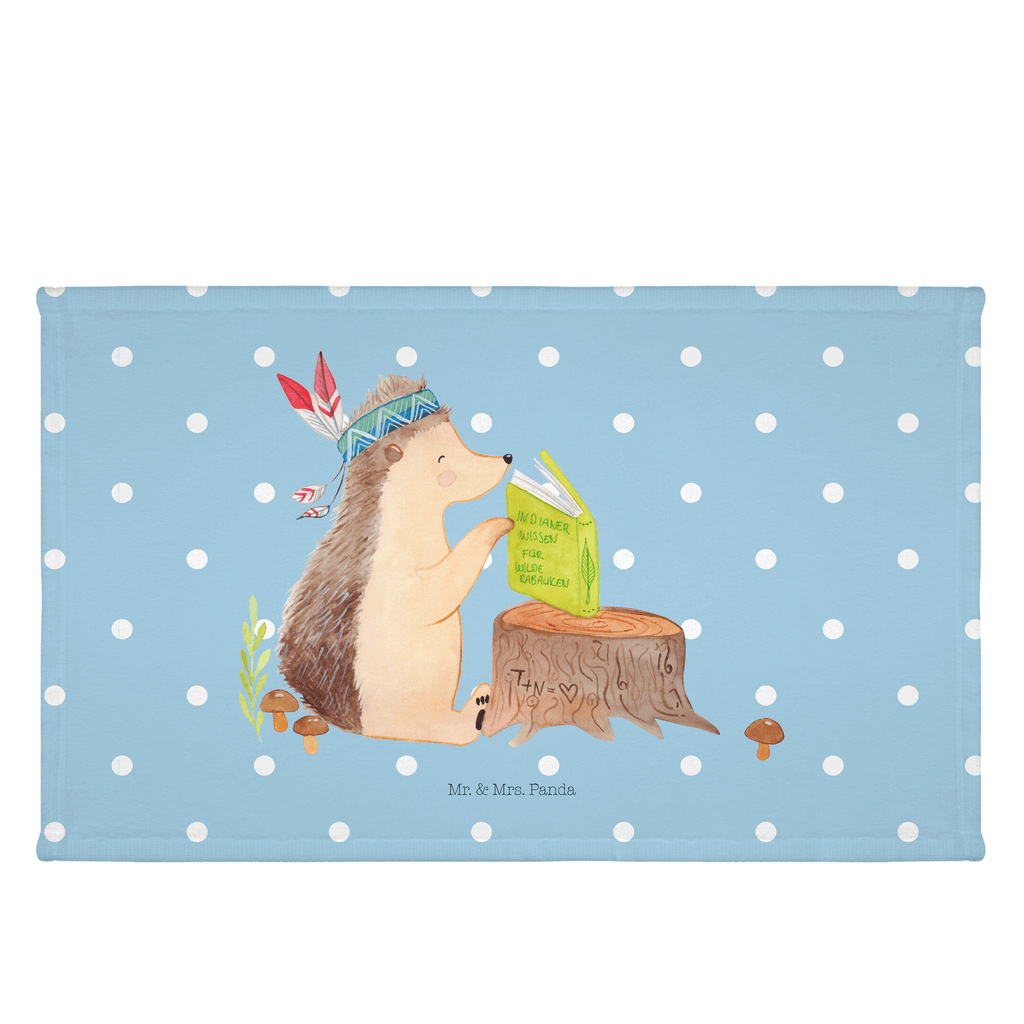 Gäste Handtuch Igel Indianer Gästetuch, Reisehandtuch, Sport Handtuch, Frottier, Kinder Handtuch, Waldtiere, Tiere, Igel, Indianer, Abenteuer, Lagerfeuer, Camping