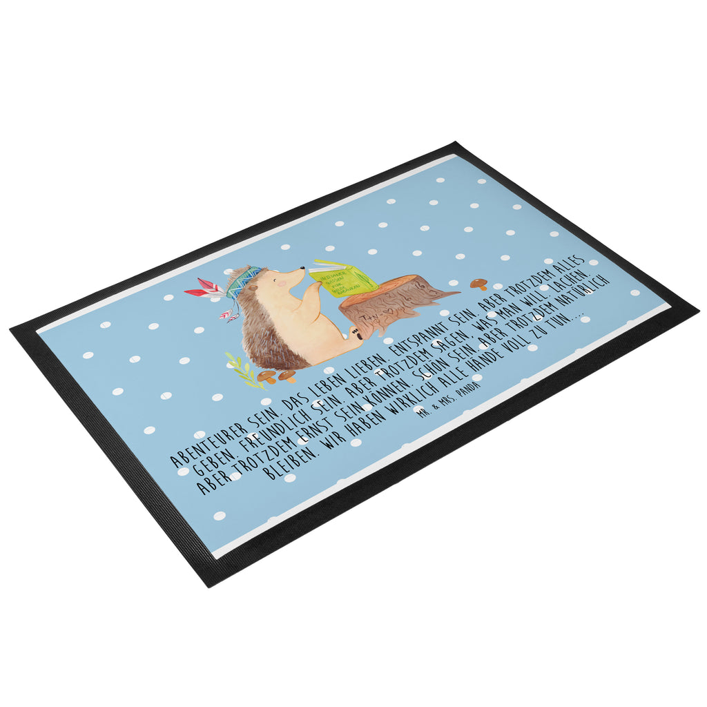 Fußmatte Igel Indianer Igel, Indianer, Abenteuer, Lagerfeuer, Camping Türvorleger, Schmutzmatte, Fußabtreter, Matte, Schmutzfänger, Fußabstreifer, Schmutzfangmatte, Türmatte, Motivfußmatte,  Haustürmatte, Vorleger  Waldtiere, Tiere