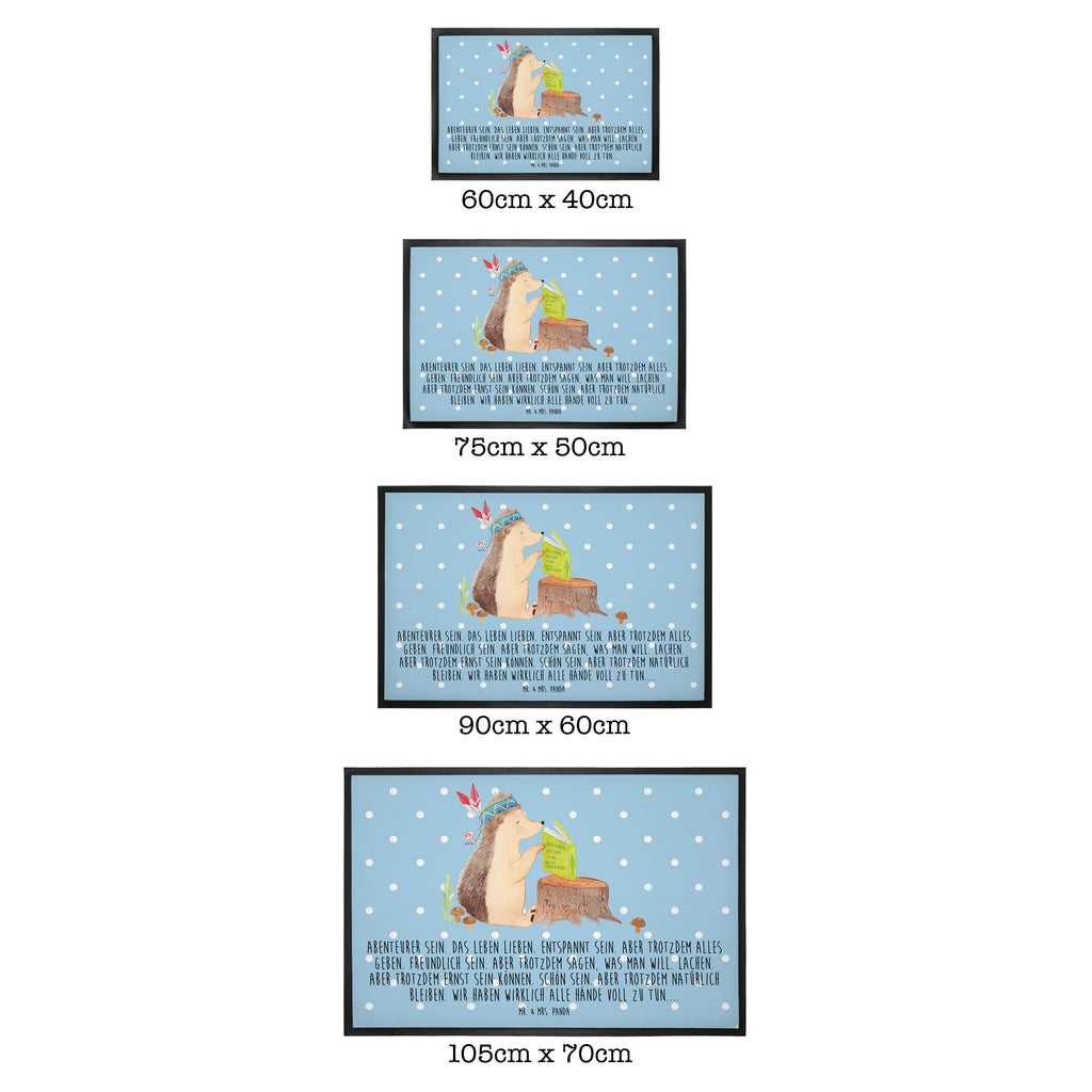 Fußmatte Igel Indianer Igel, Indianer, Abenteuer, Lagerfeuer, Camping Türvorleger, Schmutzmatte, Fußabtreter, Matte, Schmutzfänger, Fußabstreifer, Schmutzfangmatte, Türmatte, Motivfußmatte,  Haustürmatte, Vorleger  Waldtiere, Tiere