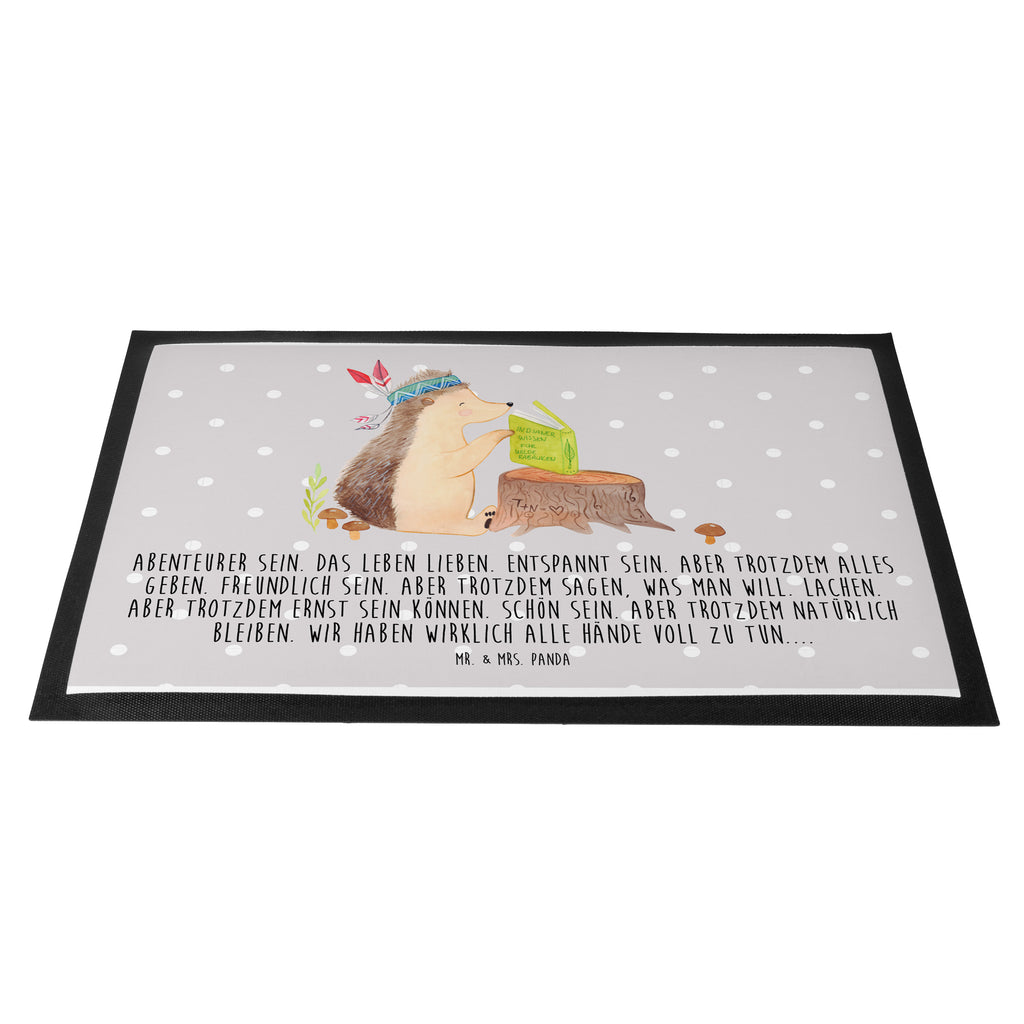 Fußmatte Igel Indianer Igel, Indianer, Abenteuer, Lagerfeuer, Camping Türvorleger, Schmutzmatte, Fußabtreter, Matte, Schmutzfänger, Fußabstreifer, Schmutzfangmatte, Türmatte, Motivfußmatte,  Haustürmatte, Vorleger  Waldtiere, Tiere