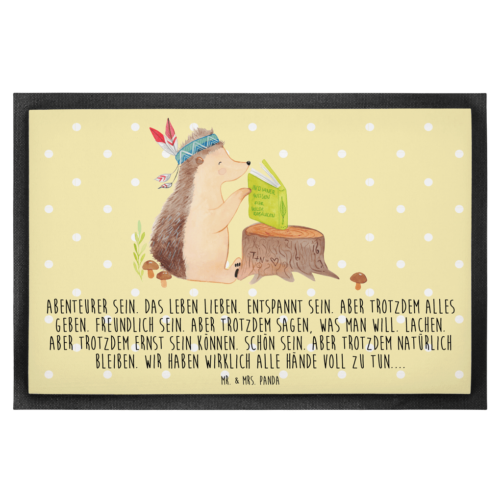 Fußmatte Igel Indianer Igel, Indianer, Abenteuer, Lagerfeuer, Camping Türvorleger, Schmutzmatte, Fußabtreter, Matte, Schmutzfänger, Fußabstreifer, Schmutzfangmatte, Türmatte, Motivfußmatte,  Haustürmatte, Vorleger  Waldtiere, Tiere