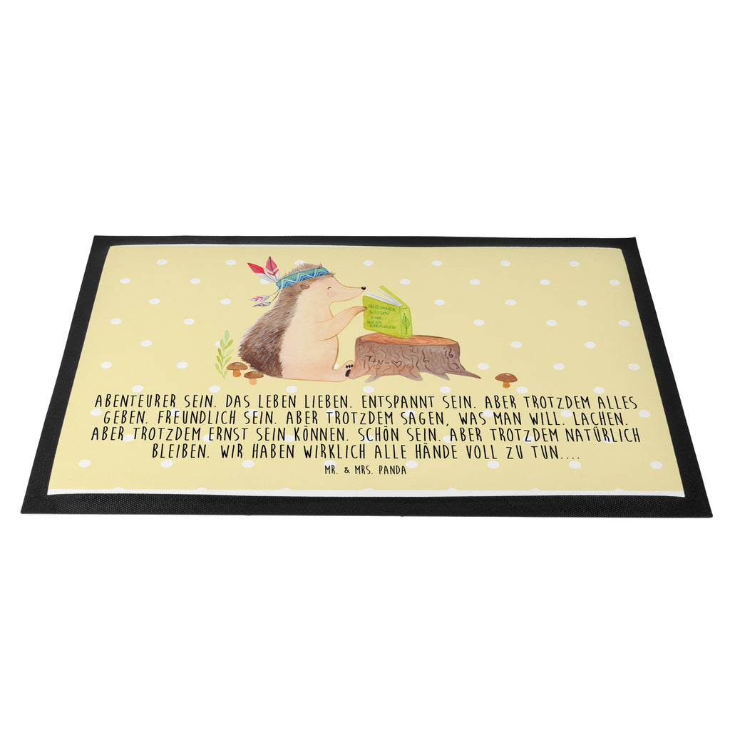 Fußmatte Igel Indianer Igel, Indianer, Abenteuer, Lagerfeuer, Camping Türvorleger, Schmutzmatte, Fußabtreter, Matte, Schmutzfänger, Fußabstreifer, Schmutzfangmatte, Türmatte, Motivfußmatte,  Haustürmatte, Vorleger  Waldtiere, Tiere