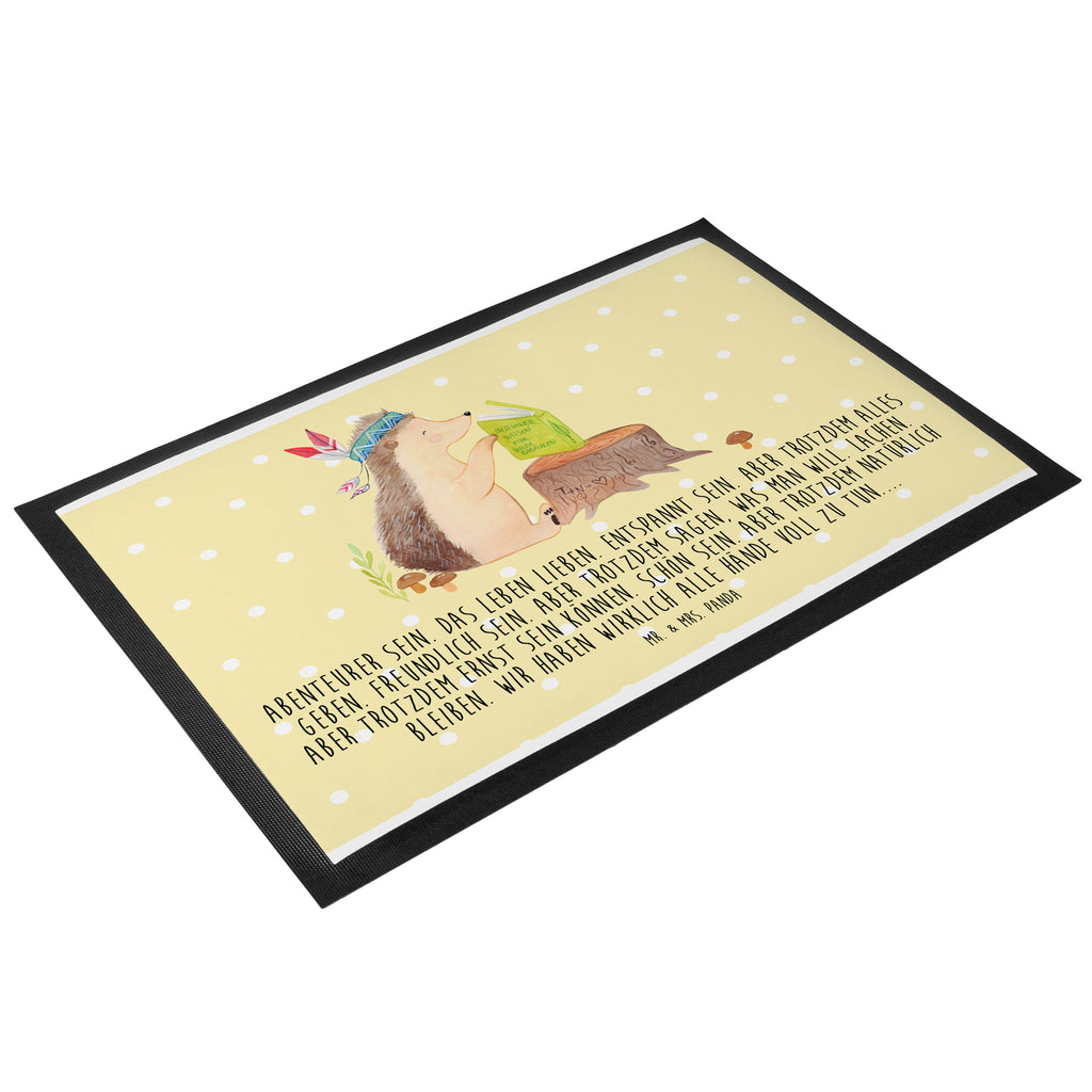 Fußmatte Igel Indianer Igel, Indianer, Abenteuer, Lagerfeuer, Camping Türvorleger, Schmutzmatte, Fußabtreter, Matte, Schmutzfänger, Fußabstreifer, Schmutzfangmatte, Türmatte, Motivfußmatte,  Haustürmatte, Vorleger  Waldtiere, Tiere