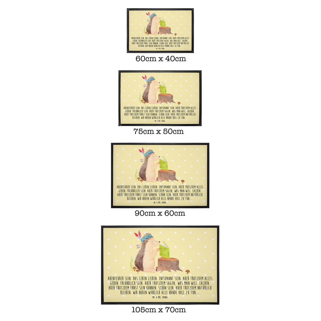 Fußmatte Igel Indianer Igel, Indianer, Abenteuer, Lagerfeuer, Camping Türvorleger, Schmutzmatte, Fußabtreter, Matte, Schmutzfänger, Fußabstreifer, Schmutzfangmatte, Türmatte, Motivfußmatte,  Haustürmatte, Vorleger  Waldtiere, Tiere