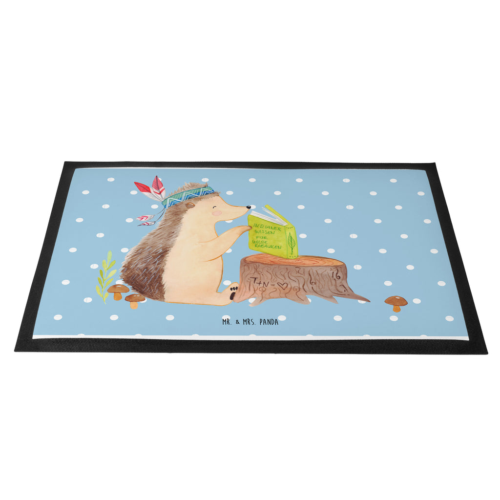 Fußmatte Igel Indianer Igel, Indianer, Abenteuer, Lagerfeuer, Camping Türvorleger, Schmutzmatte, Fußabtreter, Matte, Schmutzfänger, Fußabstreifer, Schmutzfangmatte, Türmatte, Motivfußmatte,  Haustürmatte, Vorleger  Waldtiere, Tiere