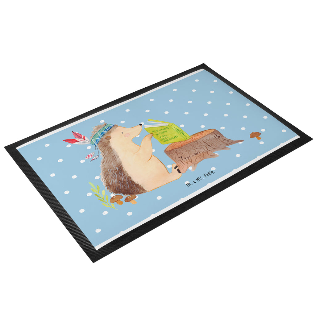 Fußmatte Igel Indianer Igel, Indianer, Abenteuer, Lagerfeuer, Camping Türvorleger, Schmutzmatte, Fußabtreter, Matte, Schmutzfänger, Fußabstreifer, Schmutzfangmatte, Türmatte, Motivfußmatte,  Haustürmatte, Vorleger  Waldtiere, Tiere