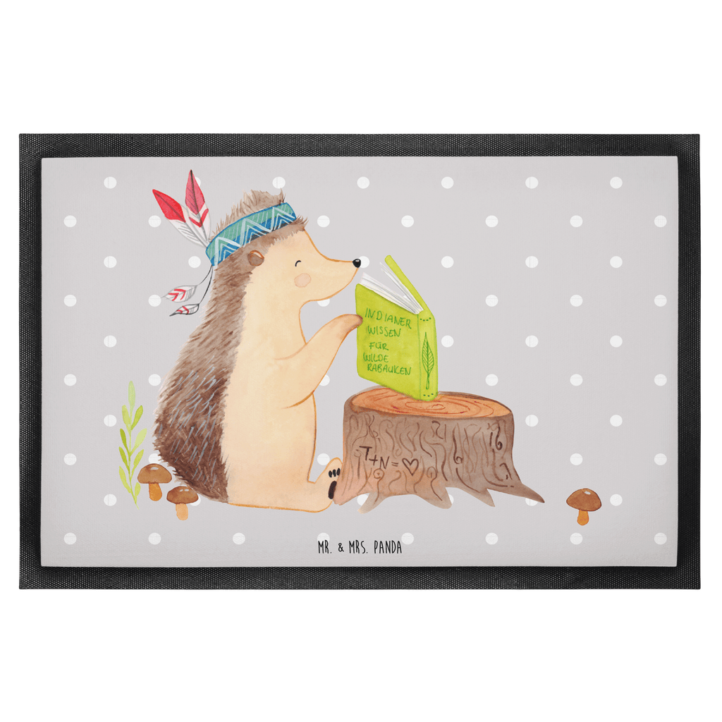 Fußmatte Igel Indianer Igel, Indianer, Abenteuer, Lagerfeuer, Camping Türvorleger, Schmutzmatte, Fußabtreter, Matte, Schmutzfänger, Fußabstreifer, Schmutzfangmatte, Türmatte, Motivfußmatte,  Haustürmatte, Vorleger  Waldtiere, Tiere