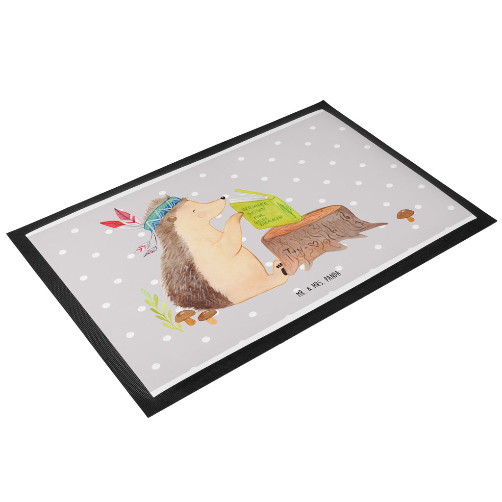 Fußmatte Igel Indianer Igel, Indianer, Abenteuer, Lagerfeuer, Camping Türvorleger, Schmutzmatte, Fußabtreter, Matte, Schmutzfänger, Fußabstreifer, Schmutzfangmatte, Türmatte, Motivfußmatte,  Haustürmatte, Vorleger  Waldtiere, Tiere