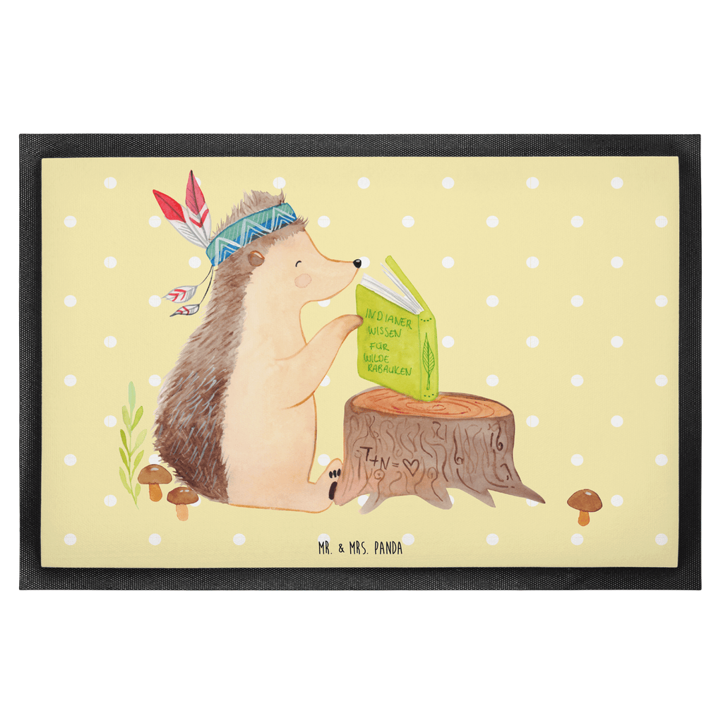 Fußmatte Igel Indianer Igel, Indianer, Abenteuer, Lagerfeuer, Camping Türvorleger, Schmutzmatte, Fußabtreter, Matte, Schmutzfänger, Fußabstreifer, Schmutzfangmatte, Türmatte, Motivfußmatte,  Haustürmatte, Vorleger  Waldtiere, Tiere