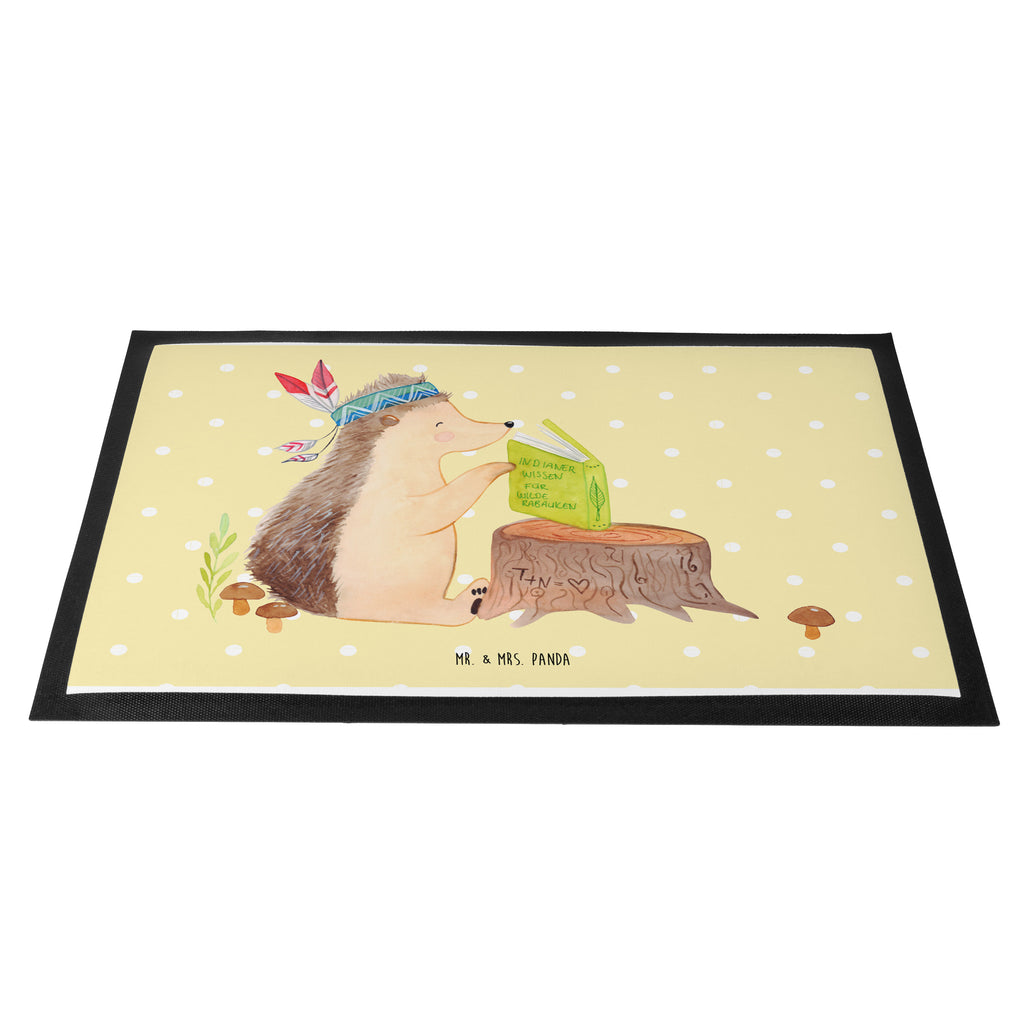Fußmatte Igel Indianer Igel, Indianer, Abenteuer, Lagerfeuer, Camping Türvorleger, Schmutzmatte, Fußabtreter, Matte, Schmutzfänger, Fußabstreifer, Schmutzfangmatte, Türmatte, Motivfußmatte,  Haustürmatte, Vorleger  Waldtiere, Tiere
